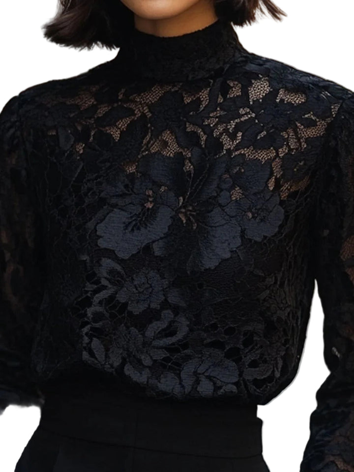 Women’s Evangeline Floral Lace High-Neck Blouse
