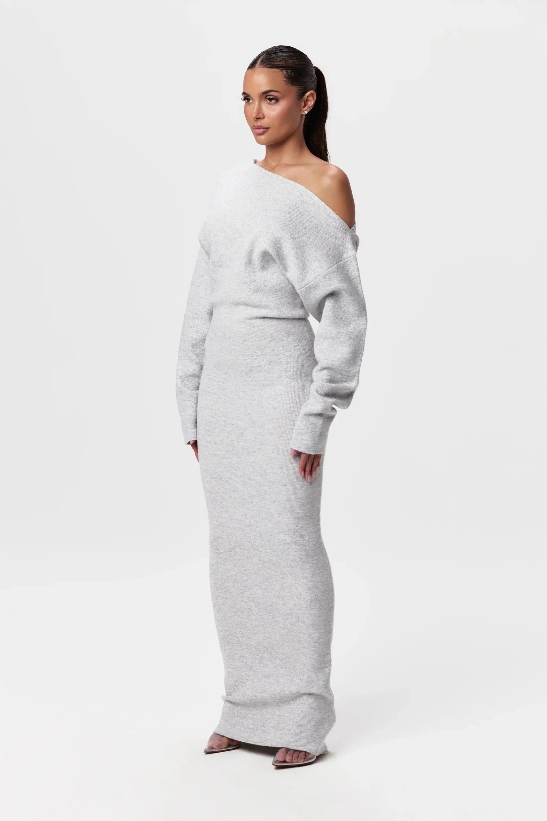 Women’s One-Shoulder Knit Maxi Dress