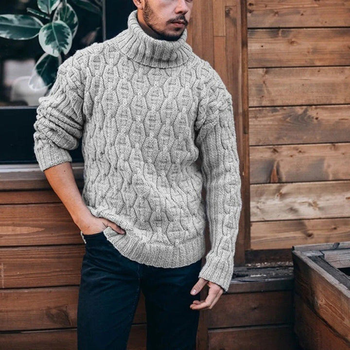 Men’s Alpine Cable-Knit Turtleneck Sweater