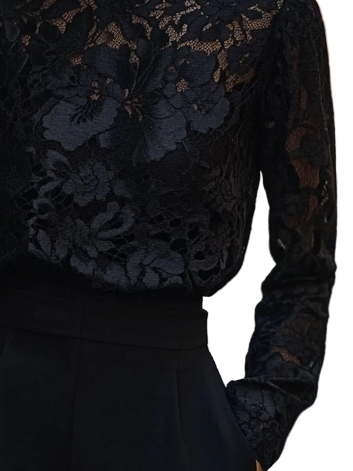 Women’s Evangeline Floral Lace High-Neck Blouse