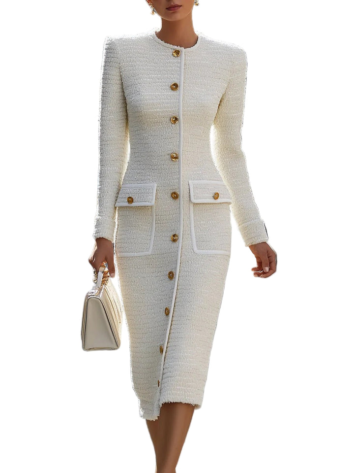 Women’s Colette Classic Tweed Button Midi Dress