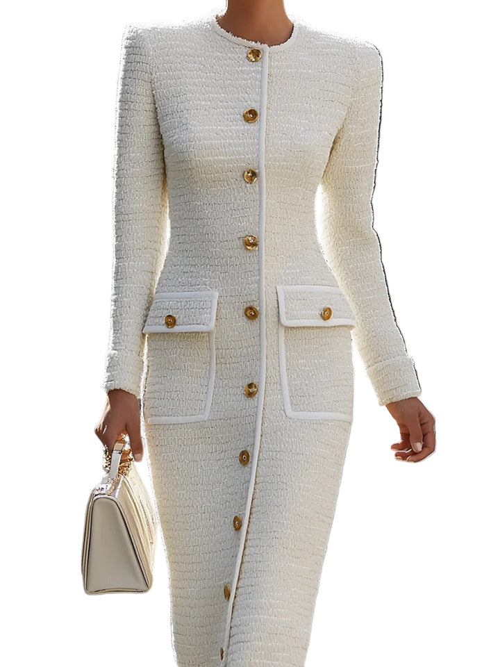 Women’s Colette Classic Tweed Button Midi Dress