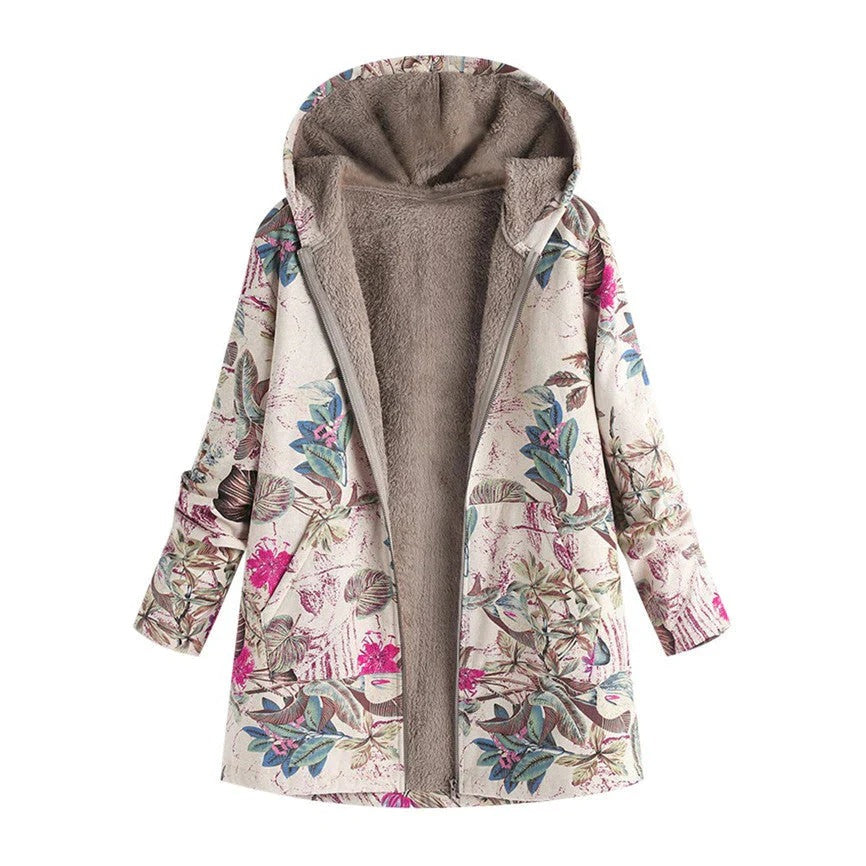 Women’s Maribel Floral Fleece-Lined Hooded Coat