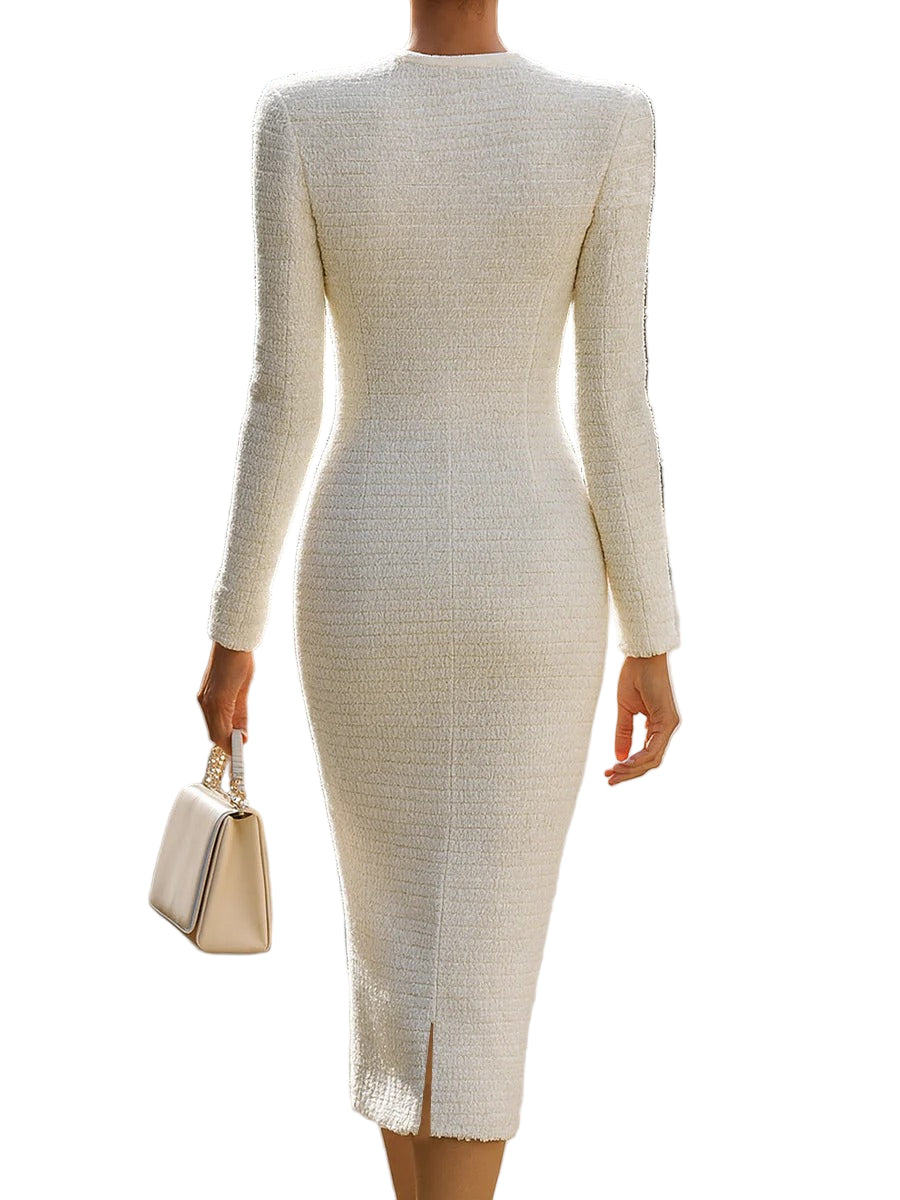 Women’s Colette Classic Tweed Button Midi Dress