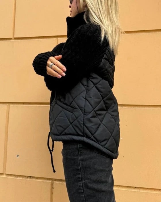 Women’s Celine Quilted Knit-Sleeve Jacket