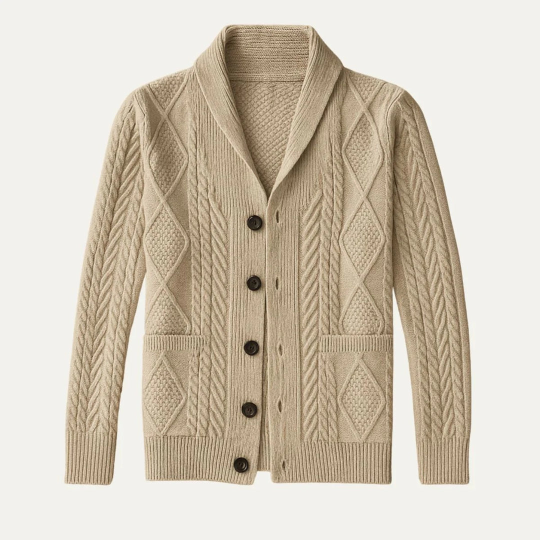 Men’s Rowan Shawl Cardigan – Classic Knit Layer