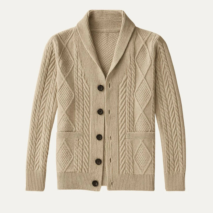 Men’s Rowan Shawl Cardigan – Classic Knit Layer
