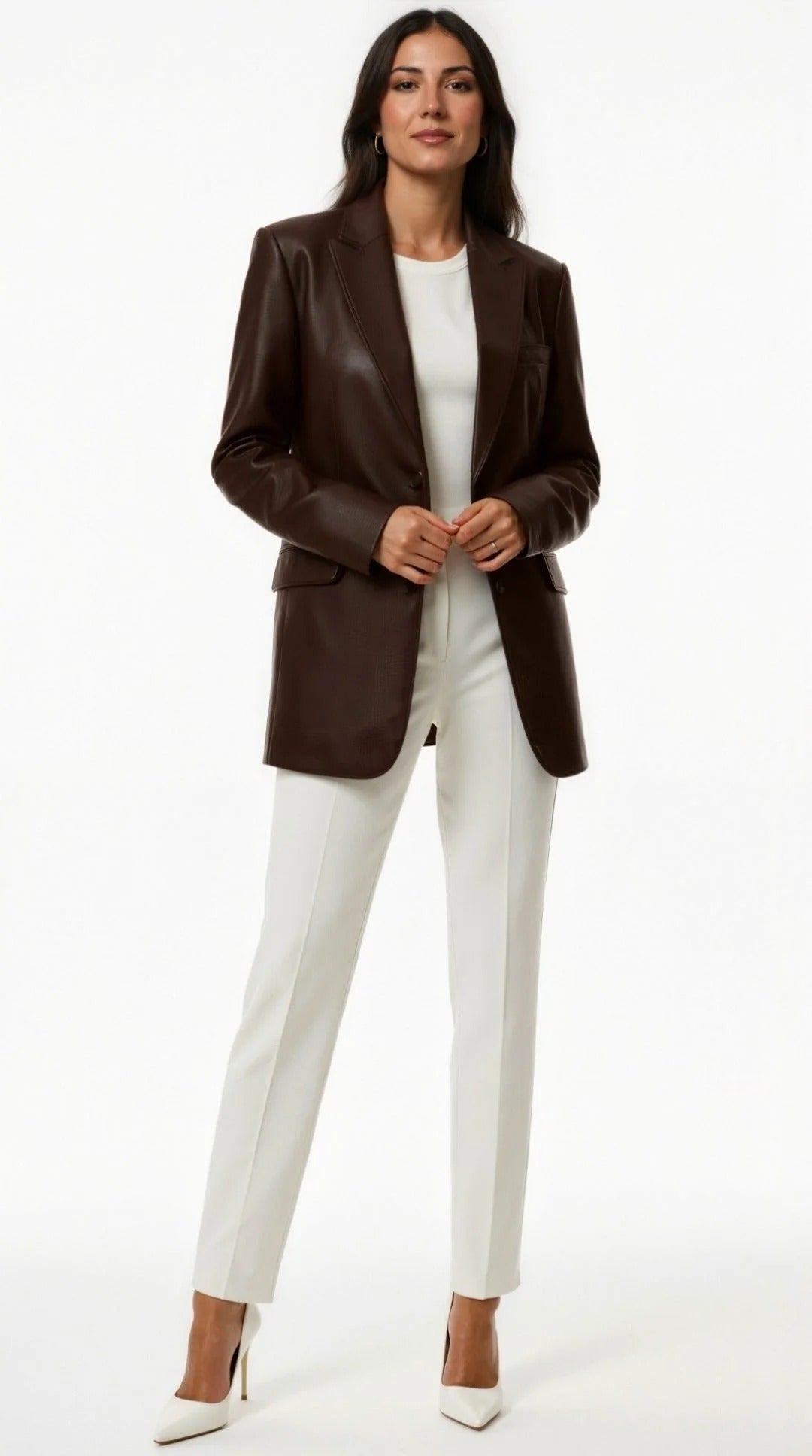 Women’s Rowan Faux Leather Tailored Blazer