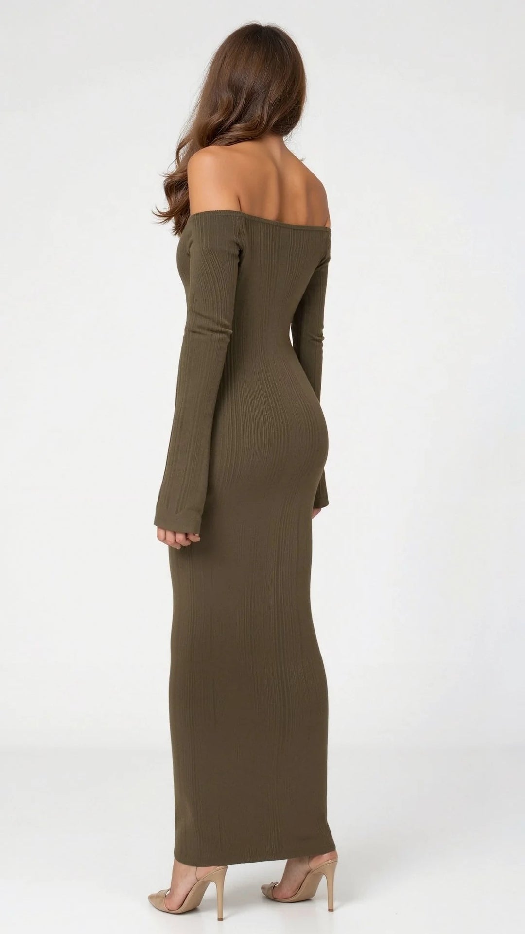Women’s Elara Off-Shoulder Ribbed Maxi Dress