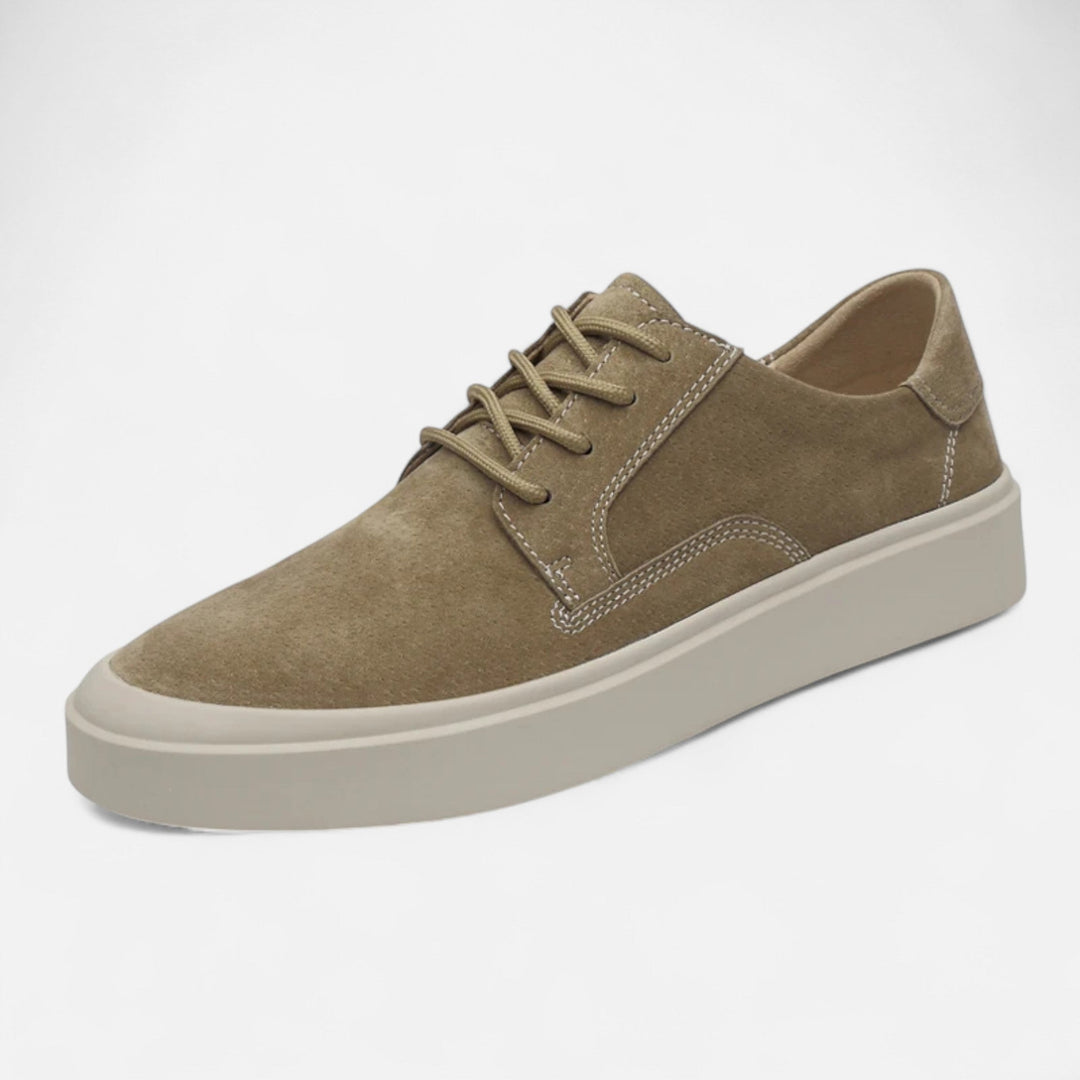 Men’s Textured Casual Sneakers - Low Top Lace-Up Flat Sole Walking Shoes