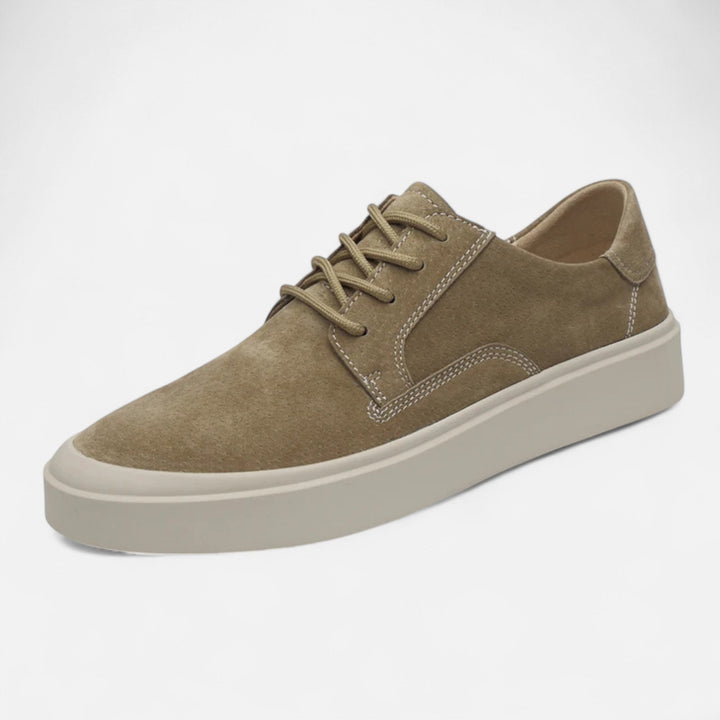 Men’s Textured Casual Sneakers - Low Top Lace-Up Flat Sole Walking Shoes