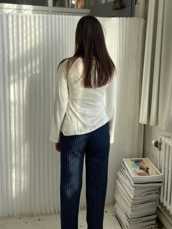 Women's Tie-Front Long-Sleeve Top
