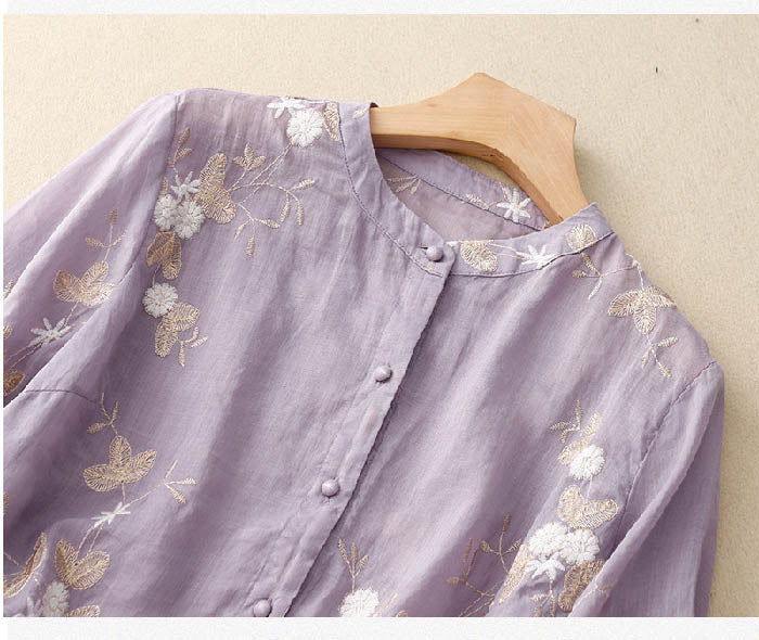 Women's Floral Button-Front Blouse