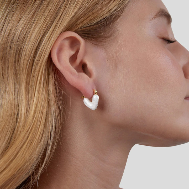Women’s 18K Gold-Plated Heart Hoop Earrings