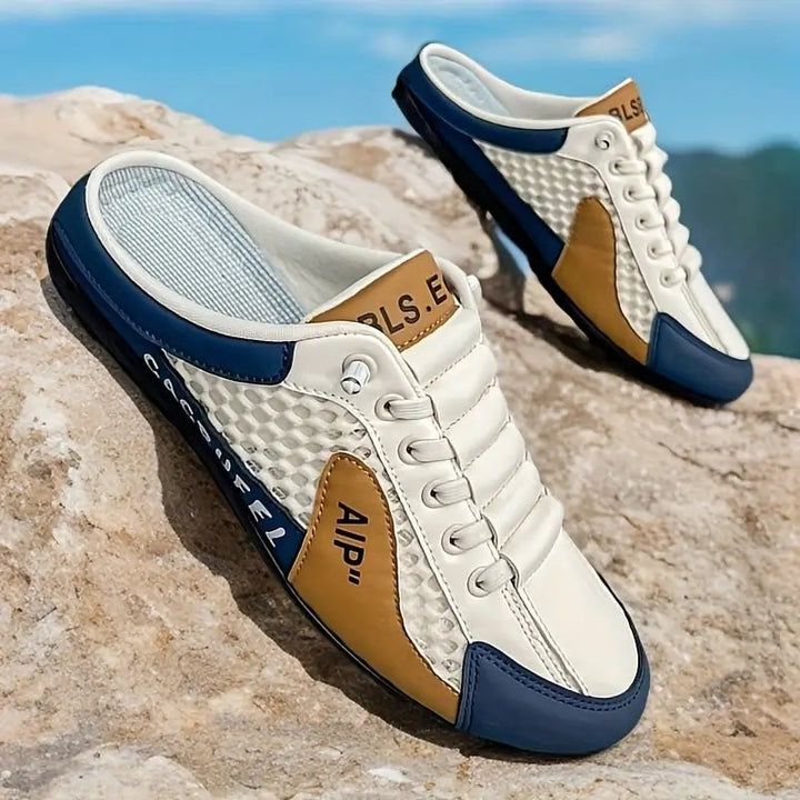 Men's Backless Lace-Up Half-Shoe Slip-On Sneaker Mules