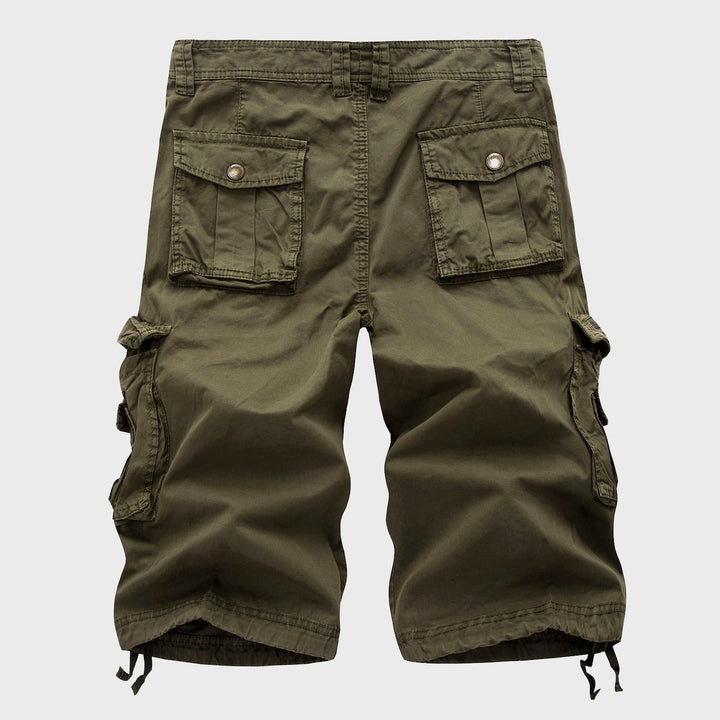 Men's Cotton Multi-Pocket Drawstring Cargo Shorts