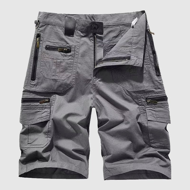Men's Multi-Pocket Zippered Tactical Cargo Shorts - Gray