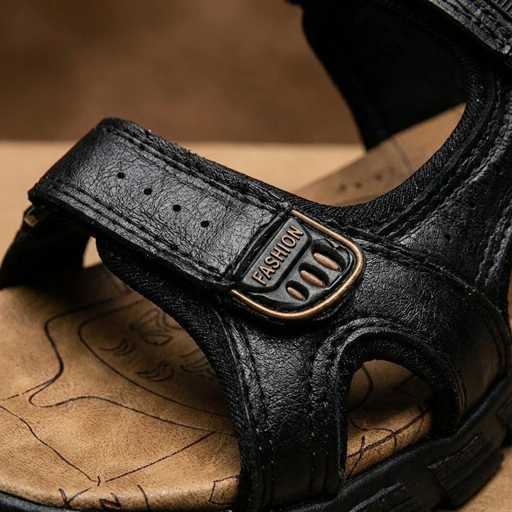 Men's Open-Toe Velcro-Strap Outdoor Trekking Sandals
