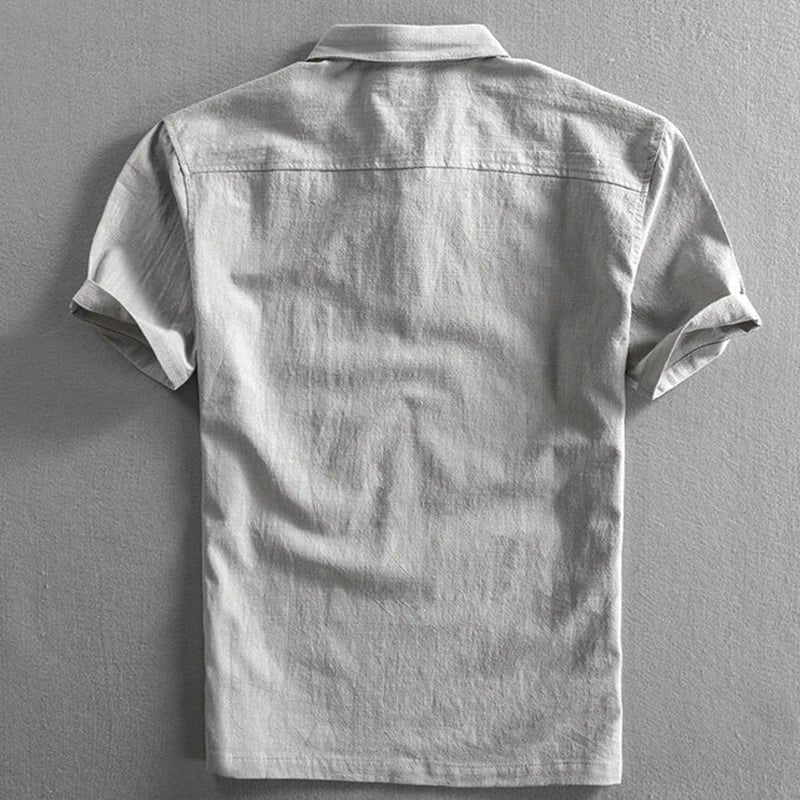 Men's Regular-Fit Linen Short-Sleeve Polo Shirt