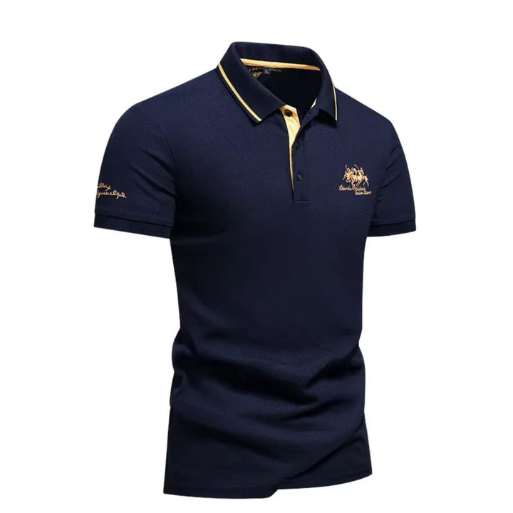 Men's Short-Sleeve Contrast-Trim Polo Shirt