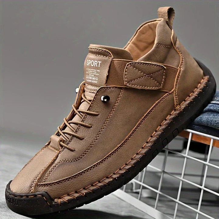 Men's Wide-Fit Orthopedic Arch-Support Leather Sneakers - Brown (Almost sold out!)