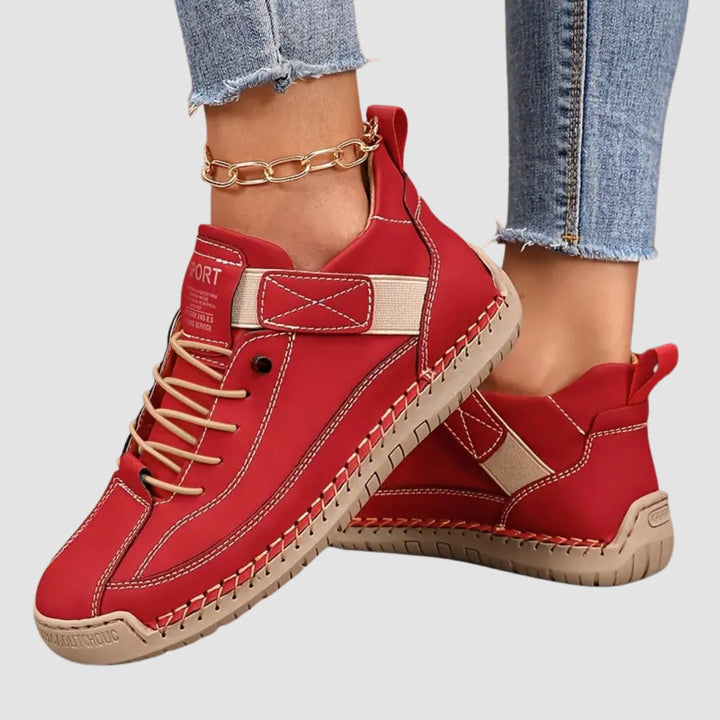 Men's Wide-Fit Orthopedic Arch-Support Leather Sneakers - Red (Almost sold out!)