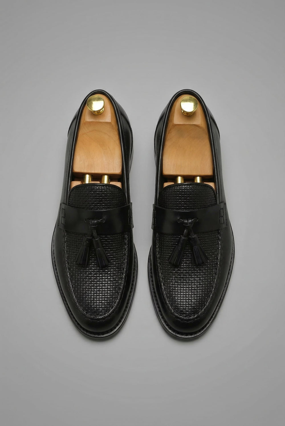Men's Woven Vamp Tassel Slip-On Dress Loafers