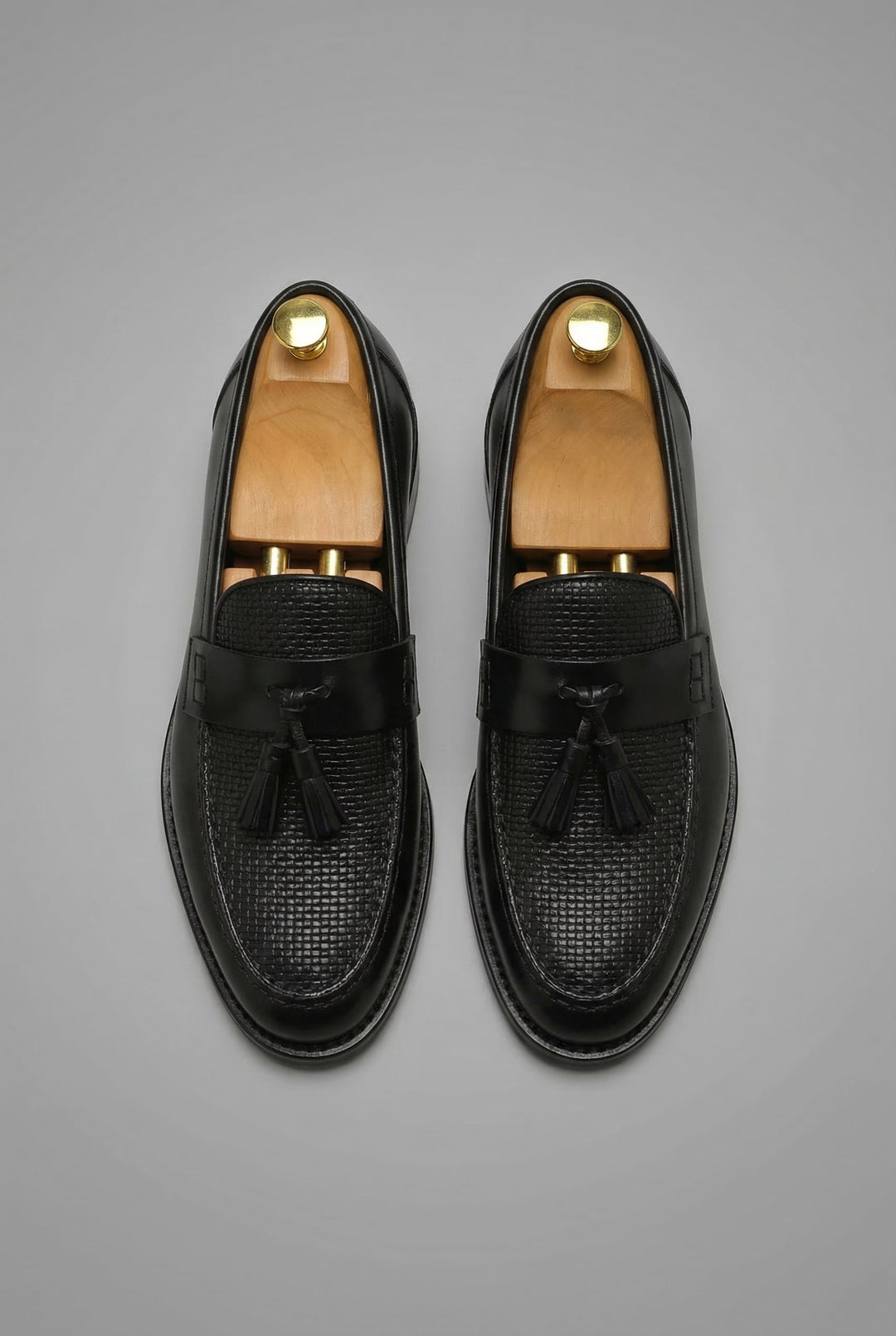 Men's Woven Vamp Tassel Slip-On Dress Loafers
