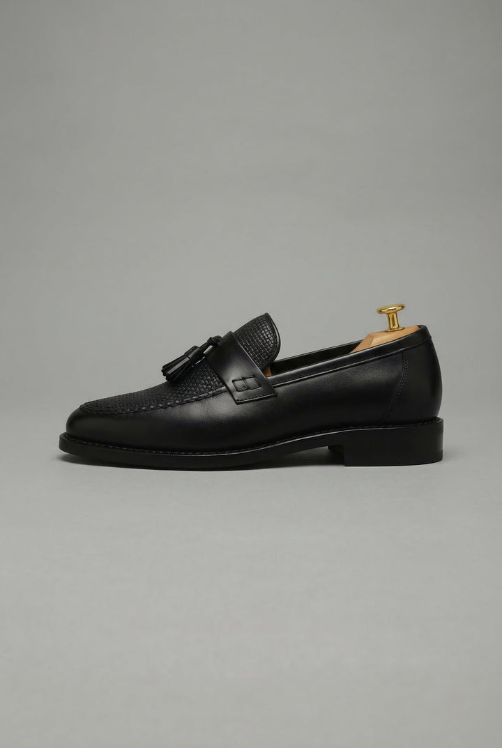 Men's Woven Vamp Tassel Slip-On Dress Loafers