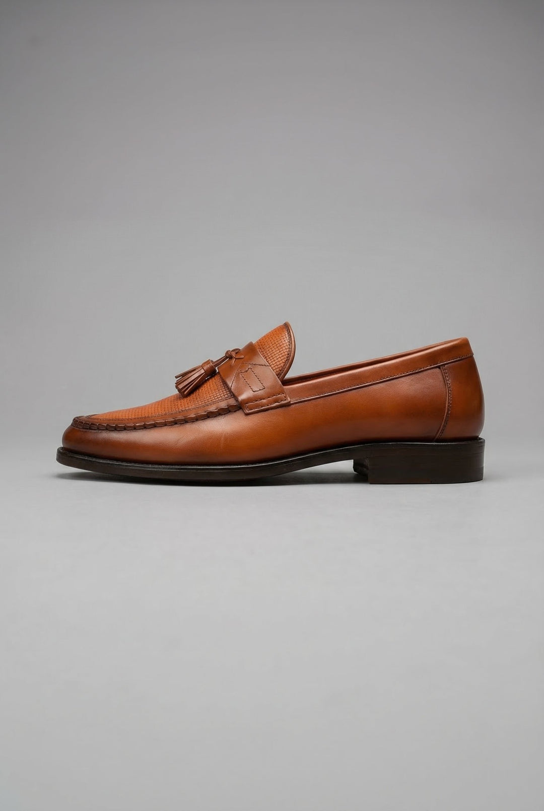 Men's Woven Vamp Tassel Slip-On Dress Loafers