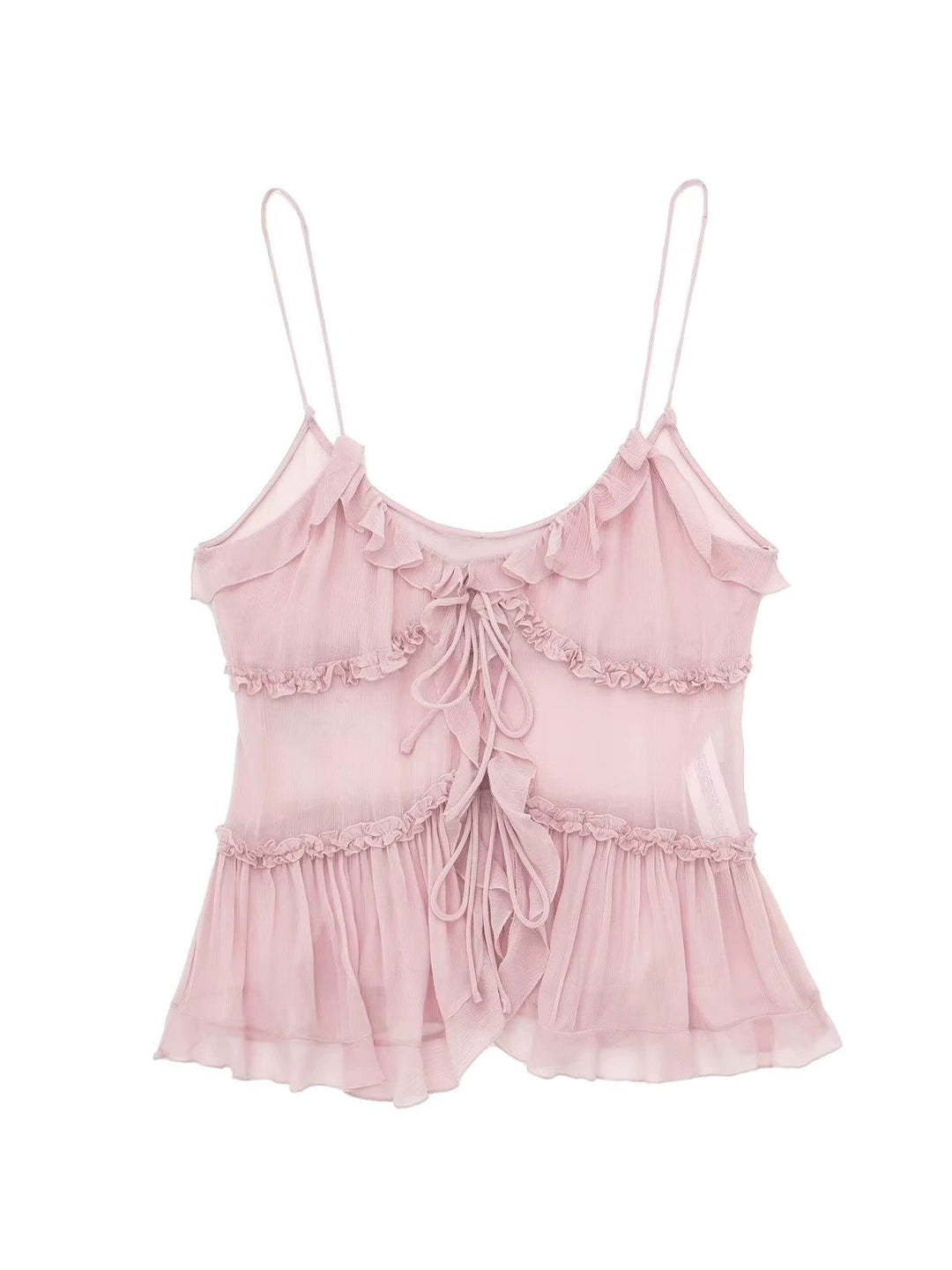 Women's Semi-Sheer Layered Embellished Cami Top