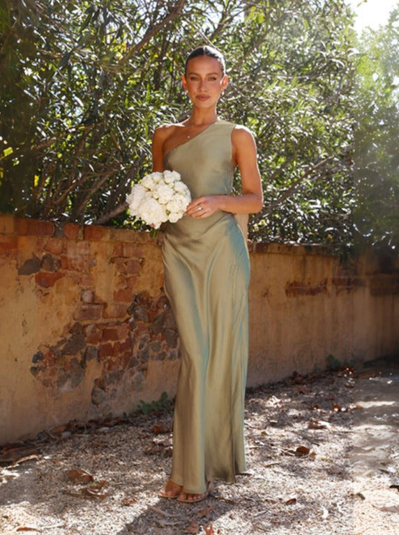Women's One-Shoulder Maxi Dress