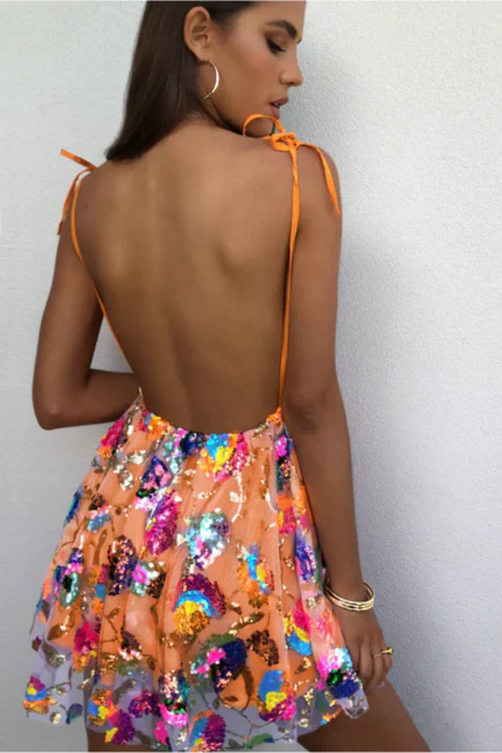 Women's Tropical Print Mini Dress