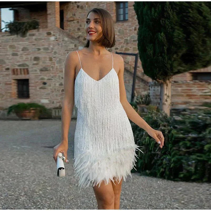 Women's Summer Fitted Sequin Cocktail Mini Dress