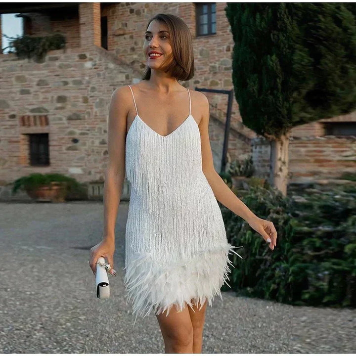 Women's Summer Fitted Sequin Cocktail Mini Dress