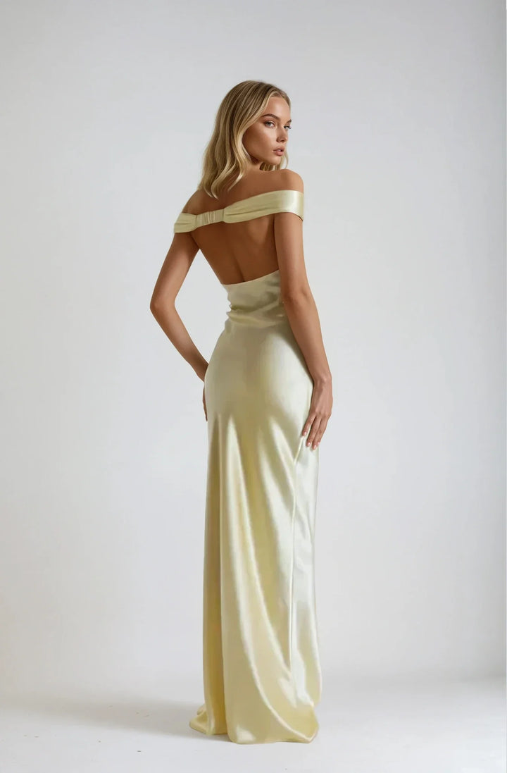 Mindy - Satin Backless Maxi Dress