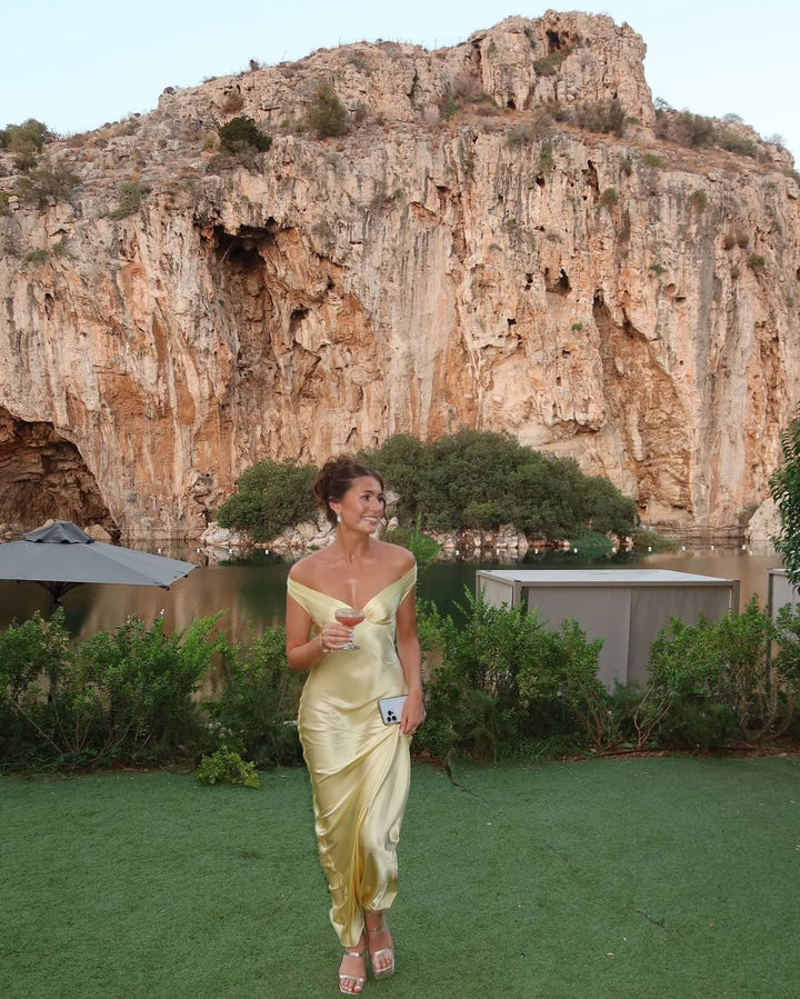 Mindy - Satin Backless Maxi Dress