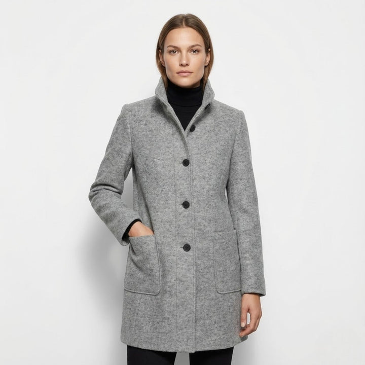 Soraya Women’s Button-Front Coat with Stand-Up Collar