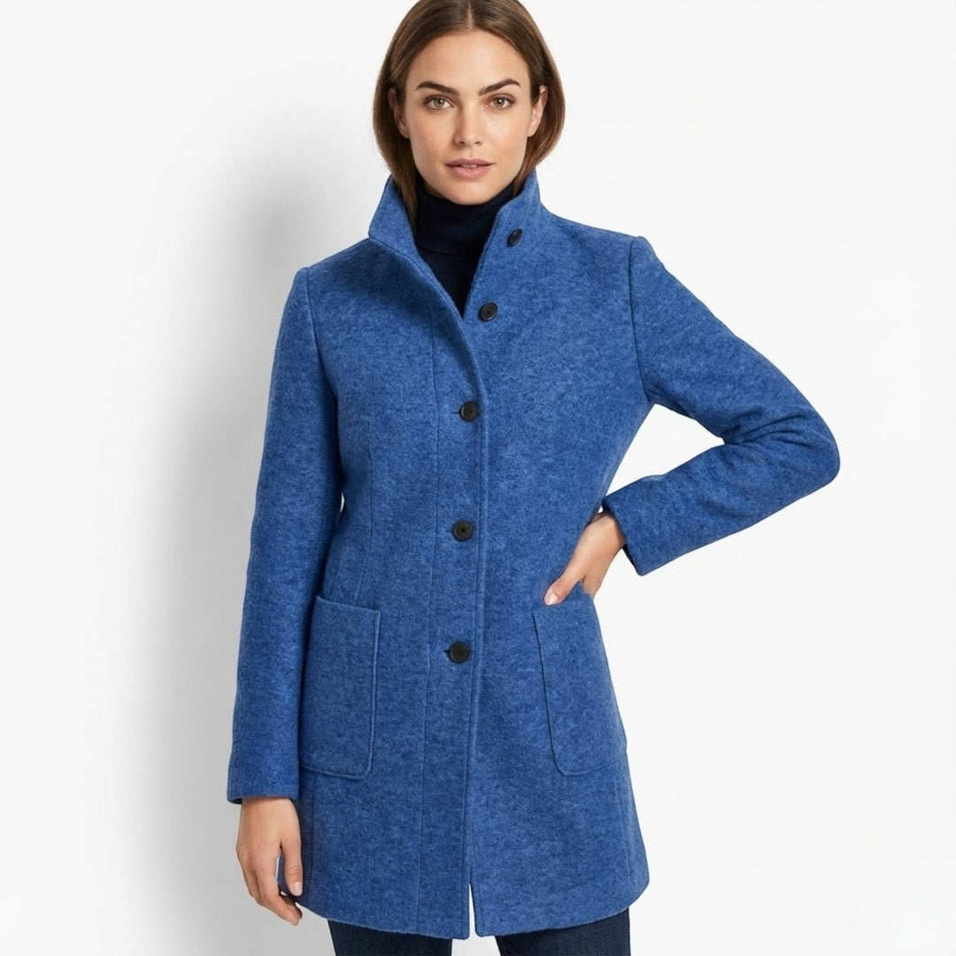 Soraya Women’s Button-Front Coat with Stand-Up Collar
