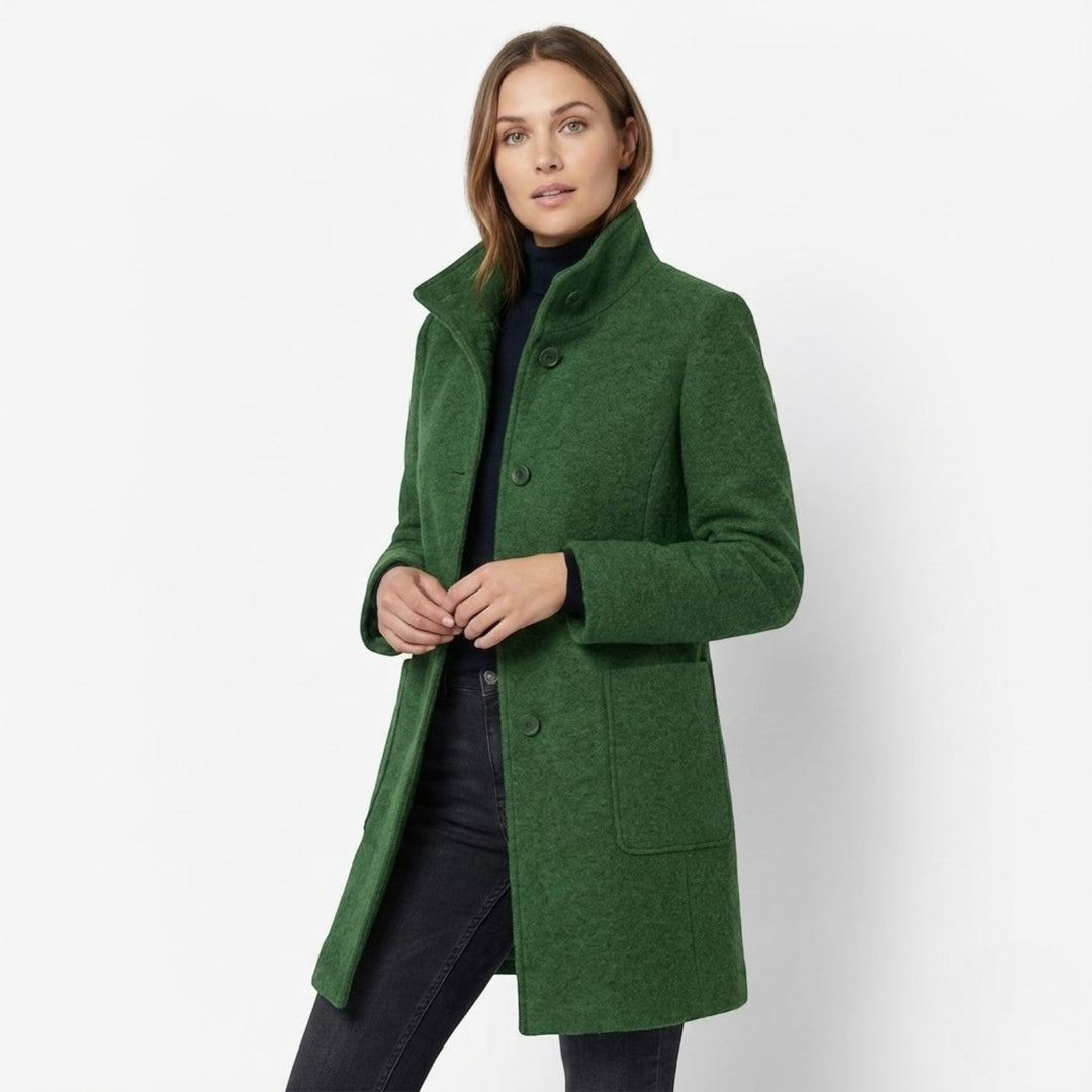 Soraya Women’s Button-Front Coat with Stand-Up Collar