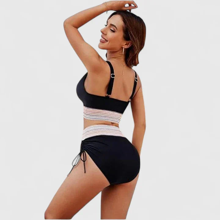 Women's High-Waisted Two-Piece Bikini Swimsuit Set