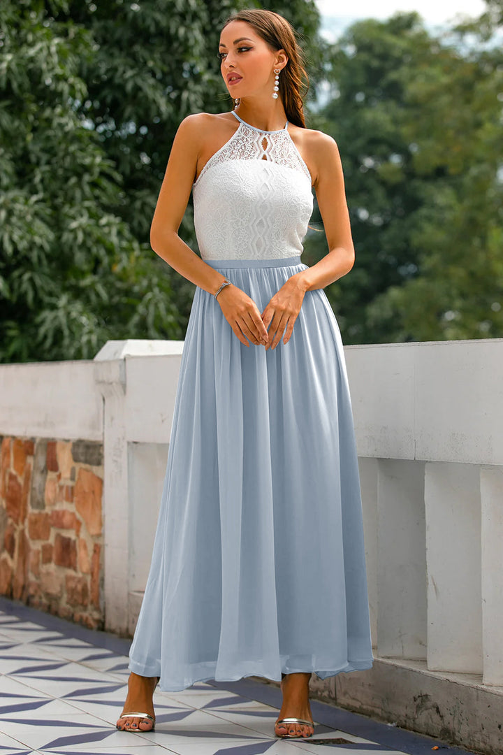 Women's Halter Wedding Guest Maxi Dress