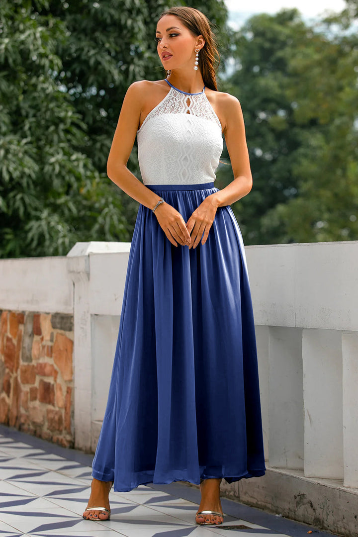 Women's Halter Wedding Guest Maxi Dress