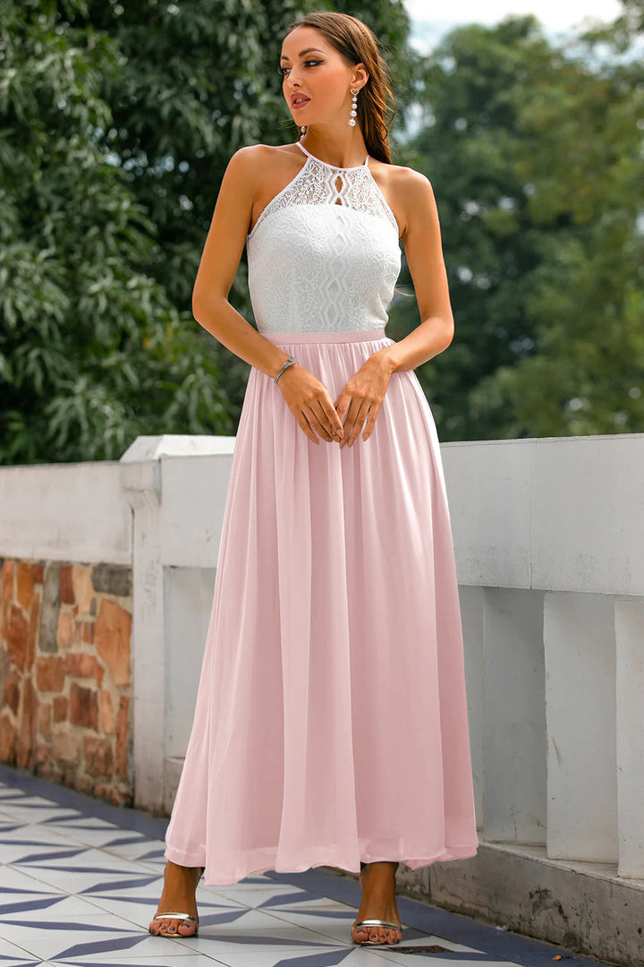 Women's Halter Wedding Guest Maxi Dress