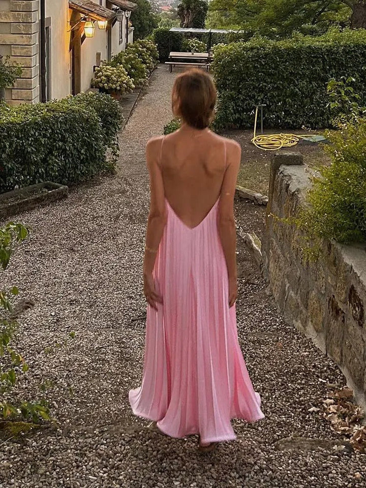 Women's Sleeveless Pleated Maxi Dress