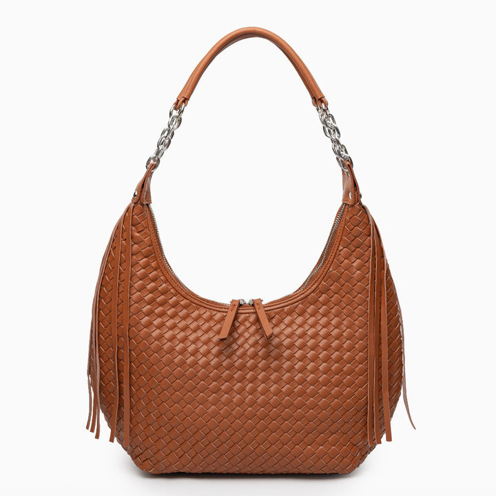 Women’s Woven Basketweave Leather Hobo Bag