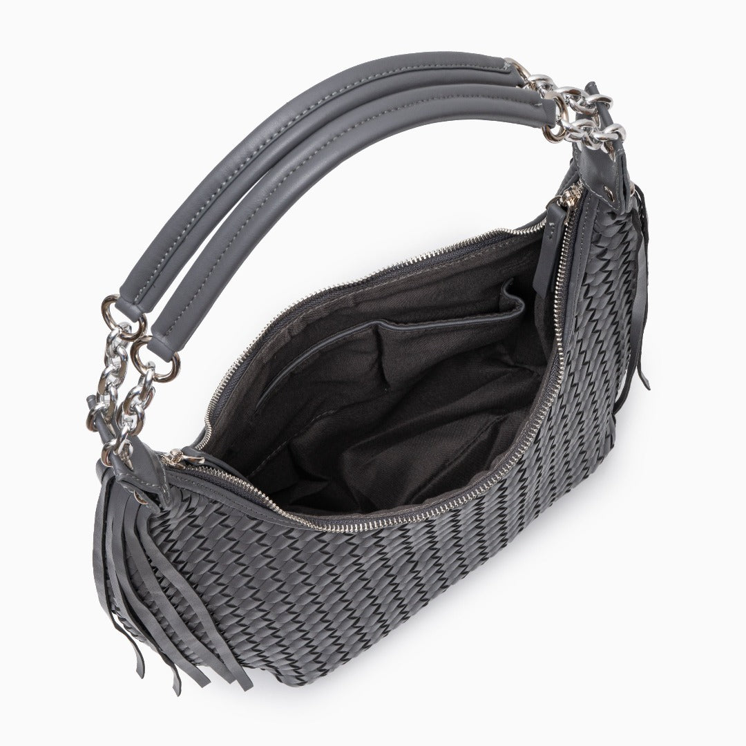 Women’s Woven Basketweave Leather Hobo Bag