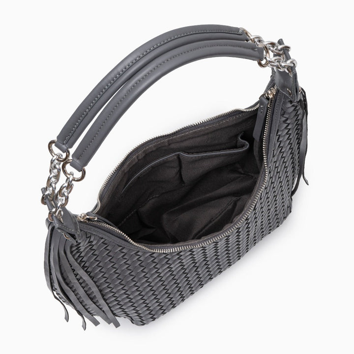 Women’s Woven Basketweave Leather Hobo Bag
