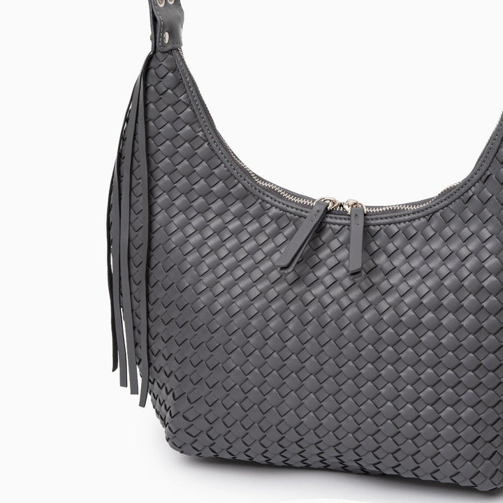 Women’s Woven Basketweave Leather Hobo Bag