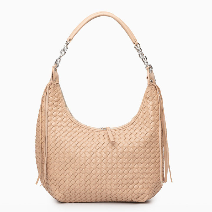 Women’s Woven Basketweave Leather Hobo Bag